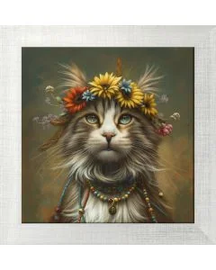 Poster mit Motiv 'Hippie Cat 4'