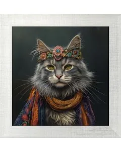 Poster mit Motiv 'Hippie Cat 6'