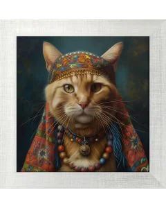 Poster mit Motiv 'Hippie Cat 7'