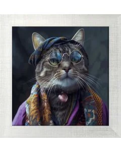 Poster mit Motiv 'Hippie Cat 8'