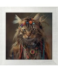 Poster mit Motiv 'Hippie Cat 9'