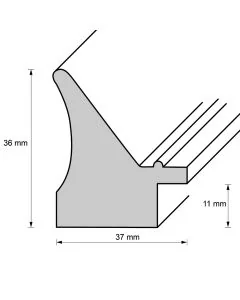 Holzrahmen D376 silber glänzend