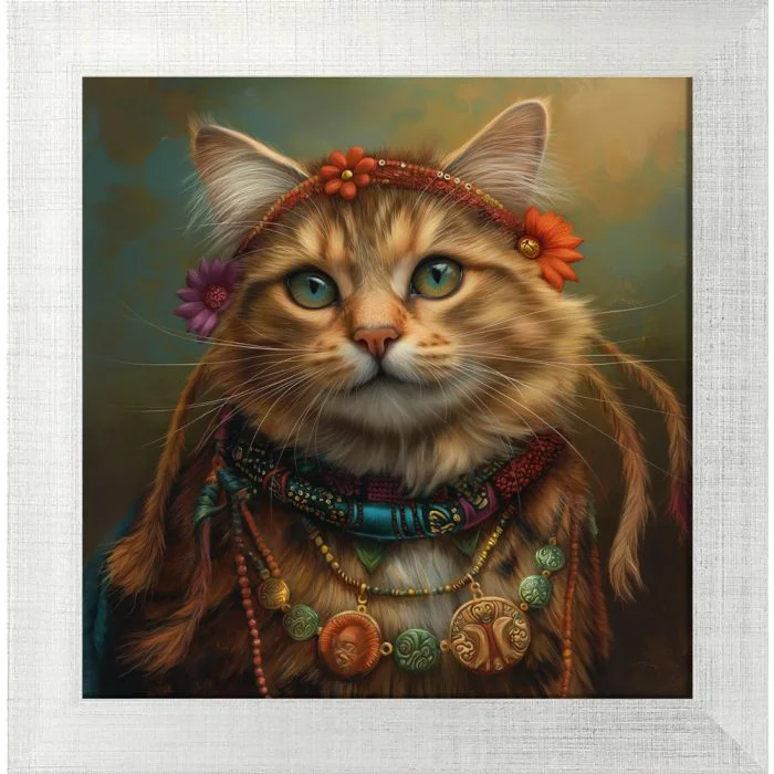 Poster mit Motiv 'Hippie Cat 2'