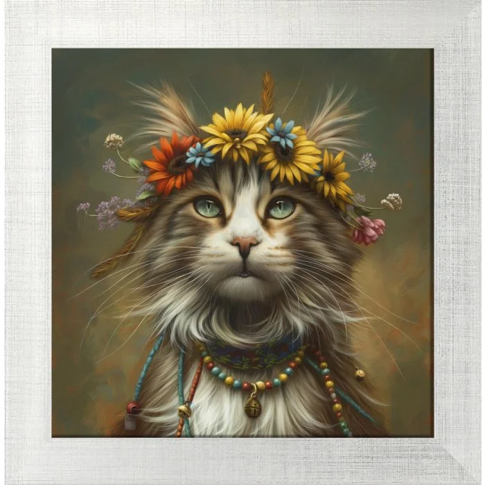 Poster mit Motiv 'Hippie Cat 4'