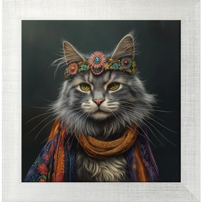 Poster mit Motiv 'Hippie Cat 6'