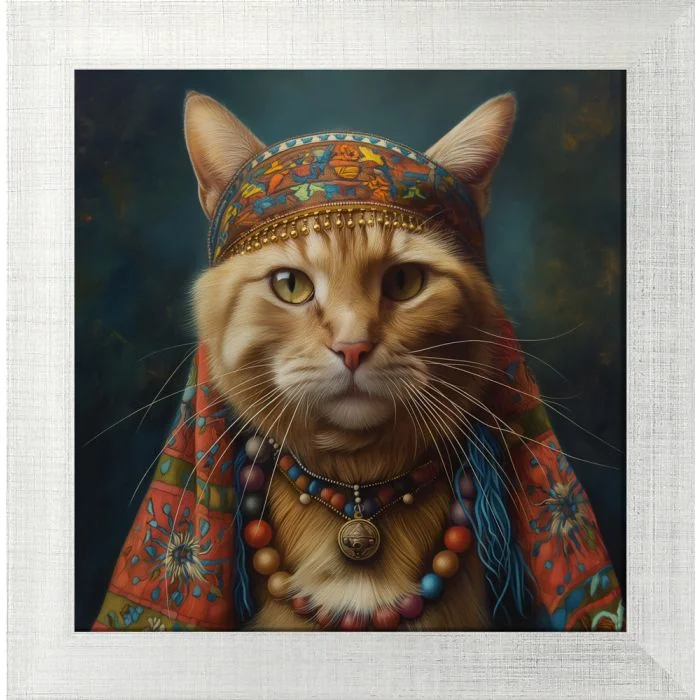 Poster mit Motiv 'Hippie Cat 7'