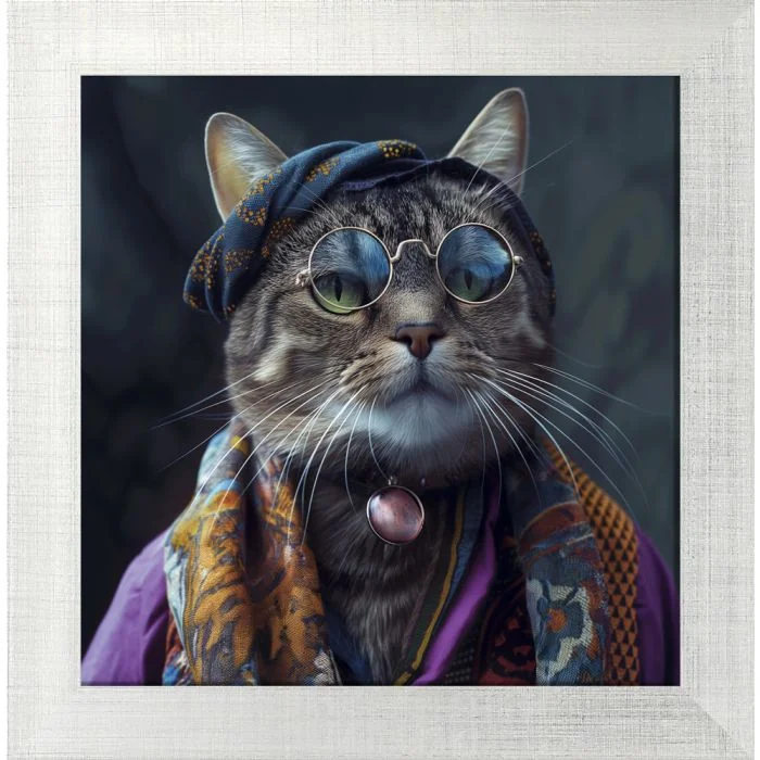 Poster mit Motiv 'Hippie Cat 8'