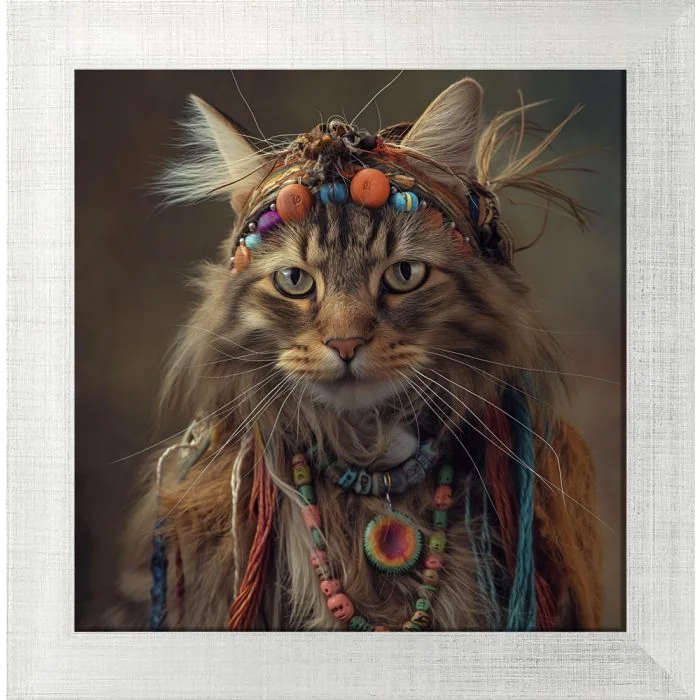 Poster mit Motiv 'Hippie Cat 9'